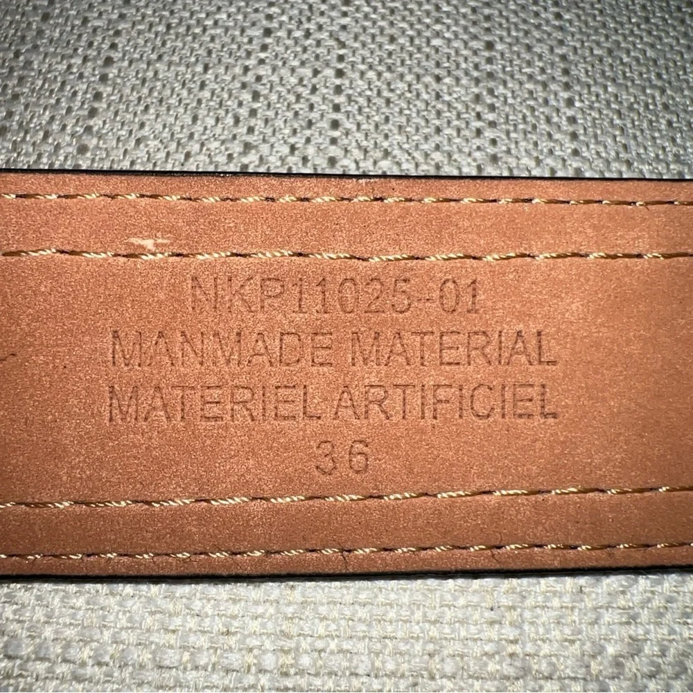 Nike Double Stitched Black Faux Leather Belt Size 36